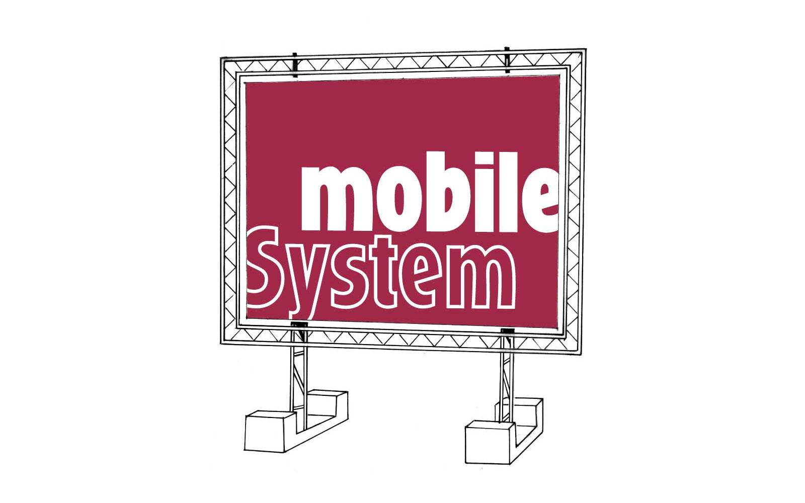 Rahmensystem für Banner oder Bauschild - optimal für Baustelle oder Festival Werbung