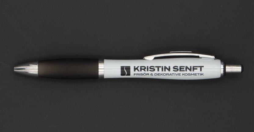 Kugelschreiber einfarbig mit Logo bedruckt
